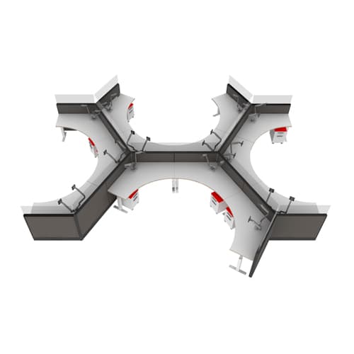 'Dividends' 120 Degree Height-Adjustable Desks Cluster (CL13A)