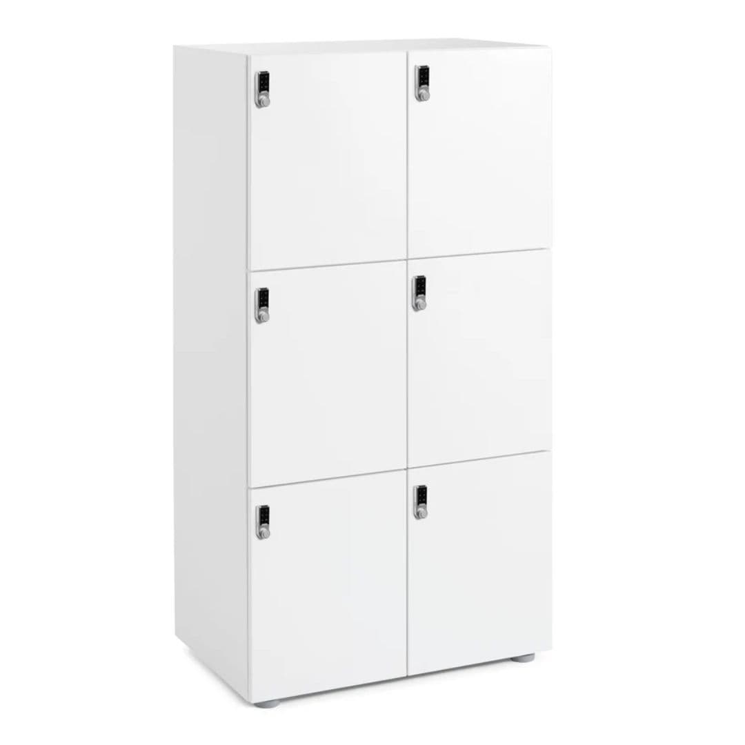 Stash 6-Door Locker, Digital, White