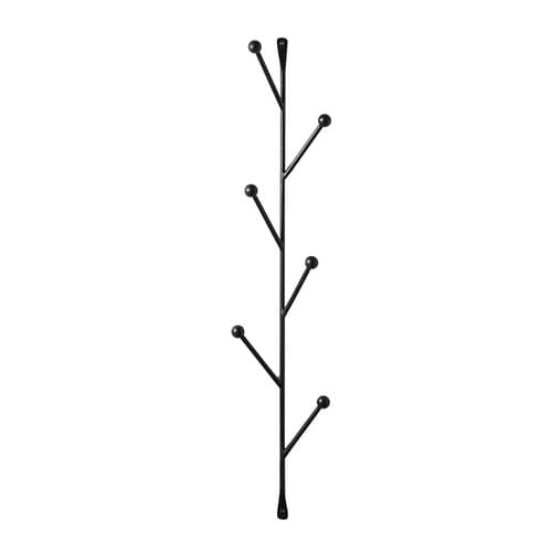 Barker Matte Black Vertical Wall-Mounted Coat Rack
