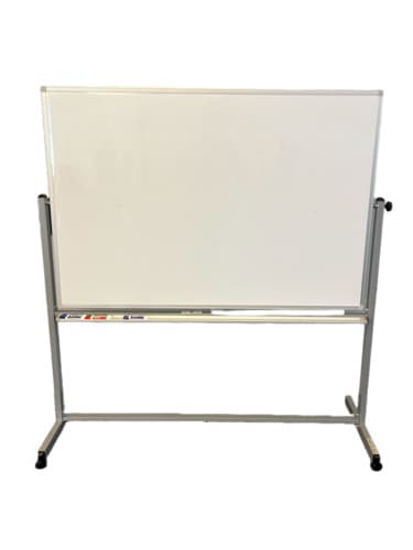 Mobile Reversible Whiteboard With Silver Frame