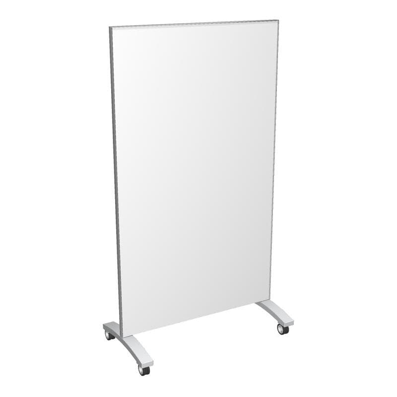 Mobile Double-Sided Glass Markerboard on Casters