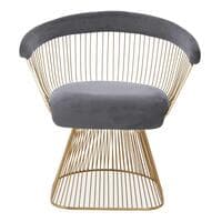 Anzio Grey Velvet And Gold tub Chair