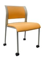 Steelcase Move Guest Side Chair armless w/ Casters (Grey/Orange)