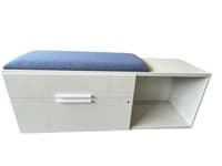 Knoll Low Credenza w/ a Blue Cushion Top - RH