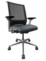 Steelcase Think Task Chair (Blue Patterned/Chrome)