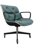 Vintage Knoll Pollock Executive Chair, 4 Star Base (Turquoise/Chrome)