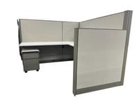 Steelcase Answer Cubicle with Mobile Ped (6'D x 6'W x 54"/42" H)