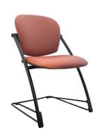 Steelcase Ally Multi-purpose Side Chair without Arms (Orange Striped pattern/Black)