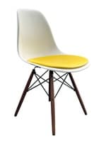 Herman Miller Eames Molded Plastic Side Chair (White/Yellow)