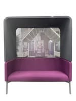Steelcase Bivi Rumble 2 Seat Sofa with Hood (Purple/Grey)
