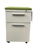 Herman Miller Mobile Box/File Pedestal (Off-white/Green)