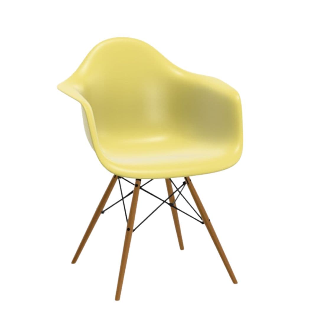 Eames Molded Plastic ArmChair (Chartreuse/Walnut)