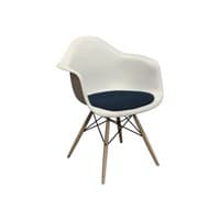 Herman Miller Eames Used Molded Armchair, White and Blue