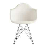Herman Miller Eames Molded Plastic Armchair (White/Chrome)