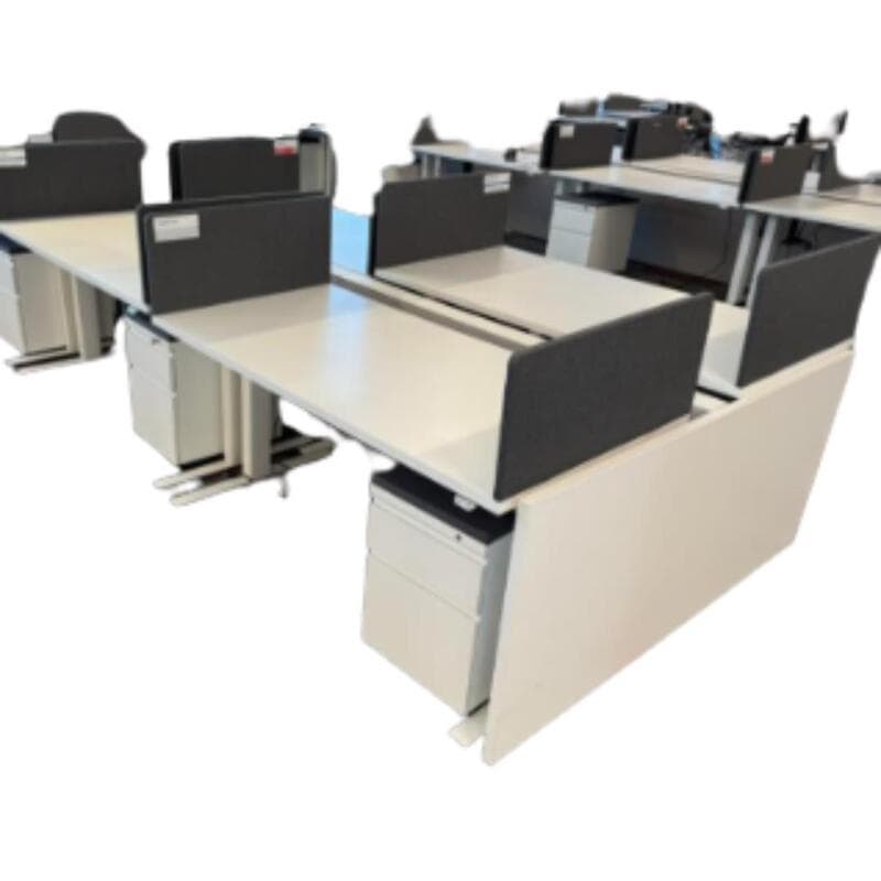 Height-Adjustable Tables with Dividers, Spine, and Pedestals