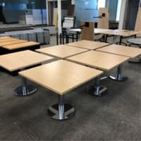 Square Cafe Table w/Chrome disc base