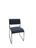 Sled-Base Side Chair (Light Blue Patterned)