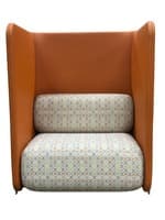 Bernhardt Furniture Code Privacy Wall Lounge Chair (Orange/White pattern)