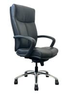 VIA Carmel High Back Conference Chair (Grey Leather/Chrome)